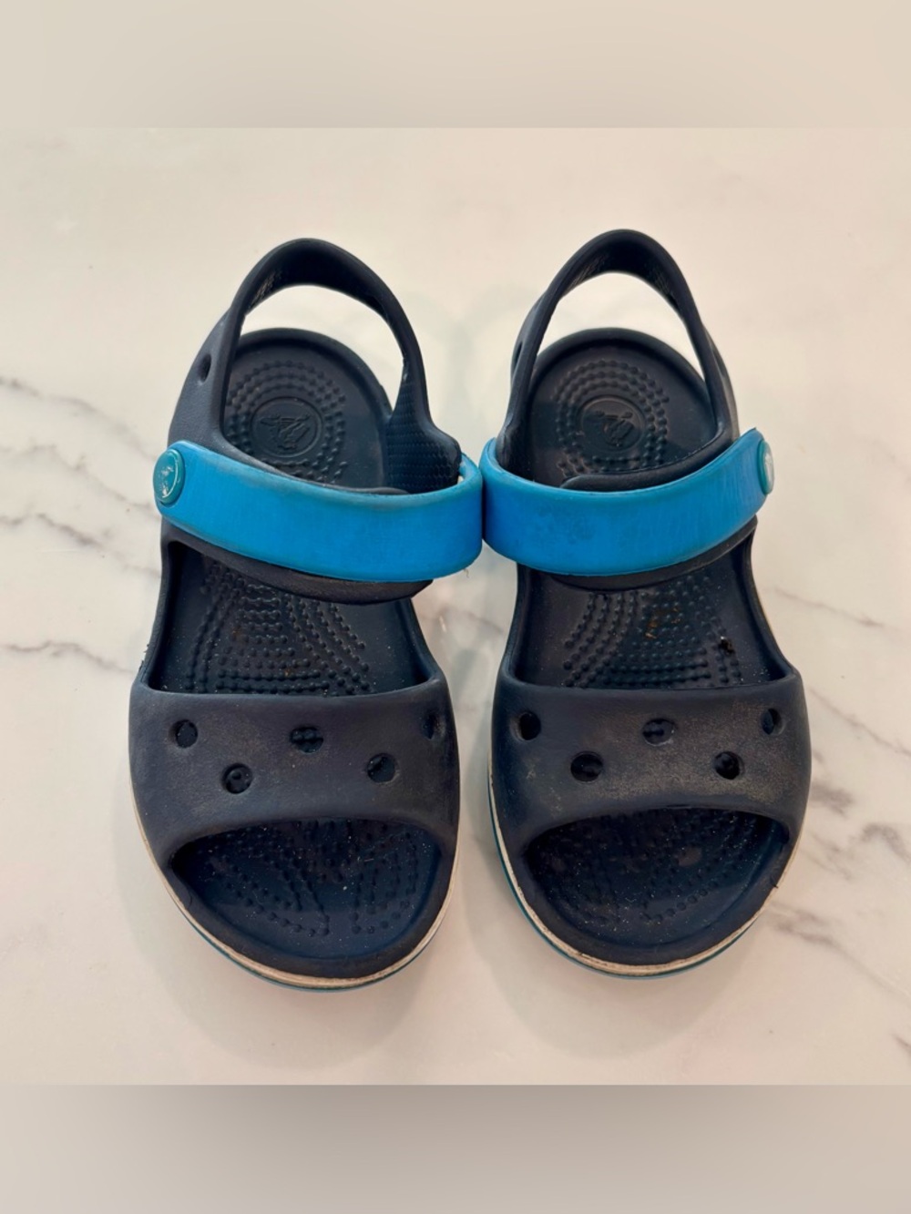 CROCS Navy and Bright Blue Kids Sandals